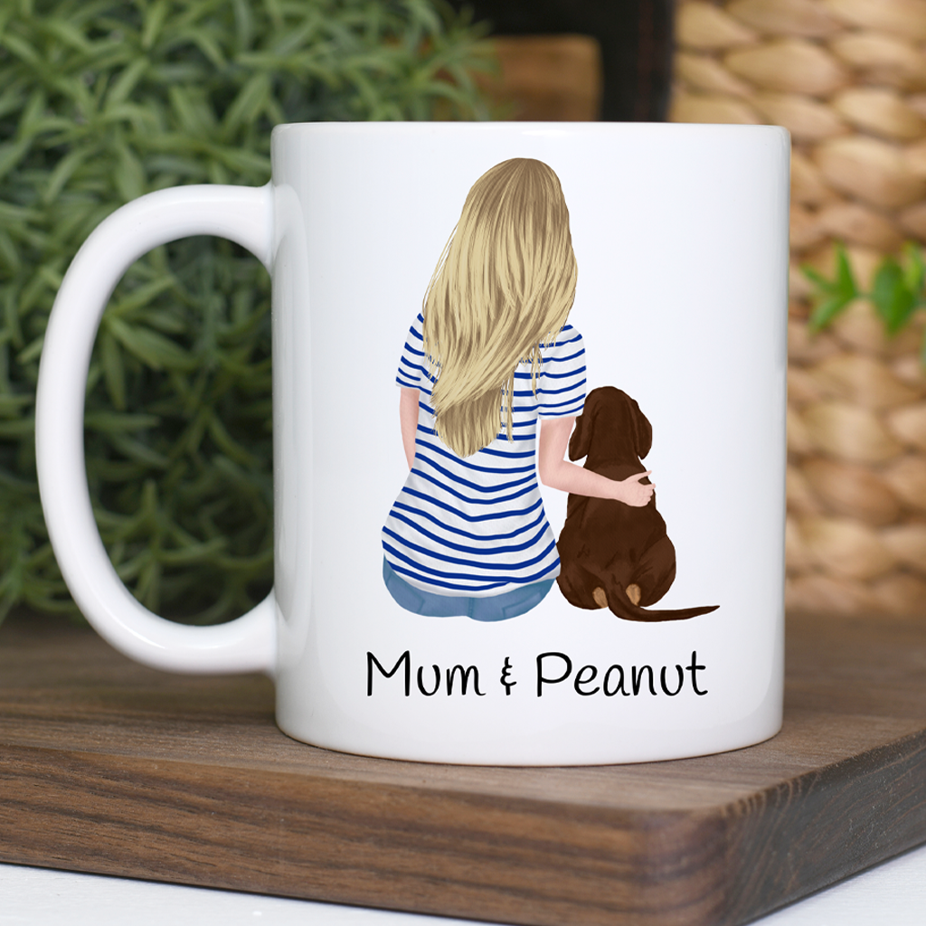 Customisable Lady & Dog Mug