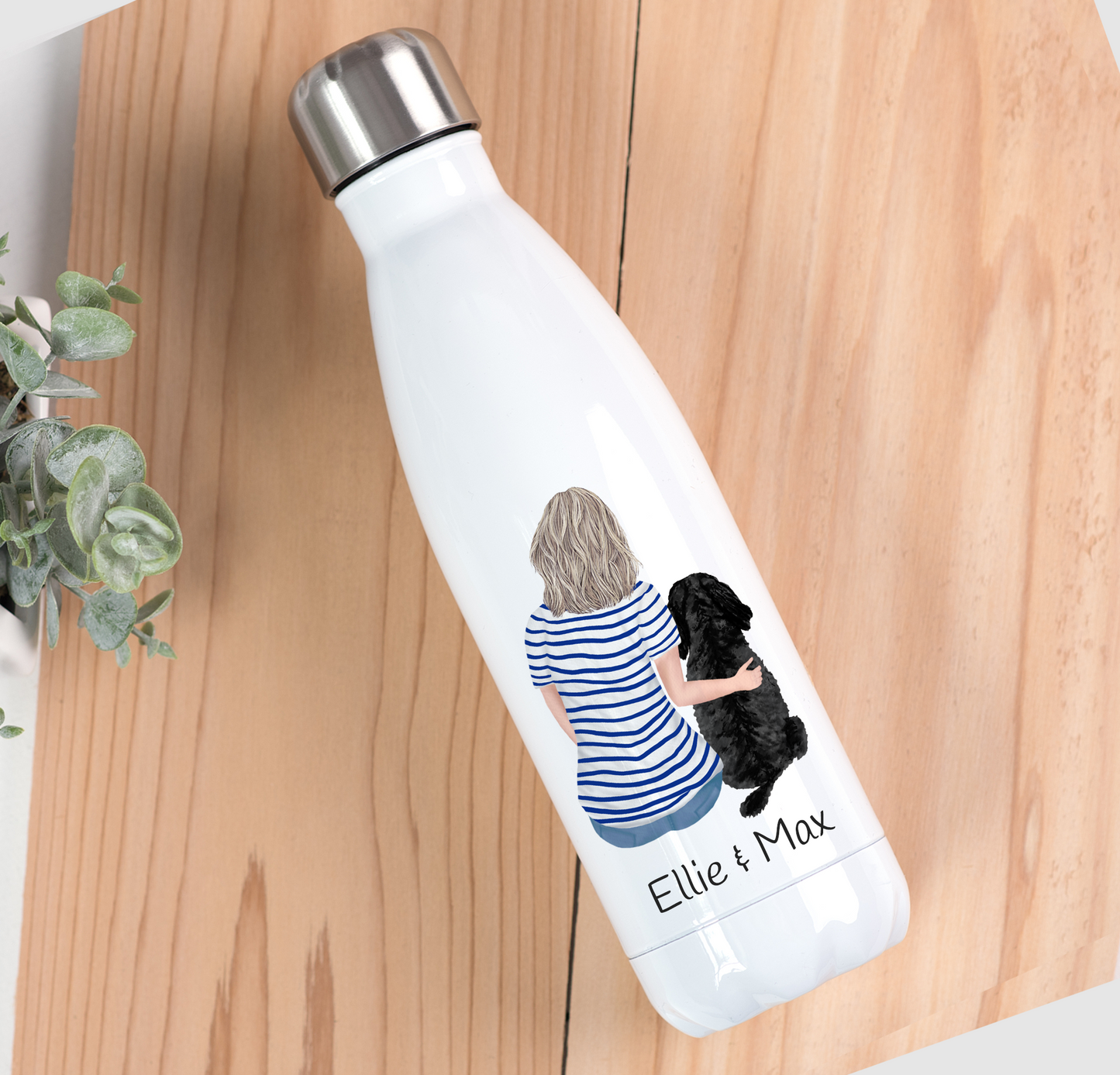 Customisable Lady & Dog Drinks Bottle
