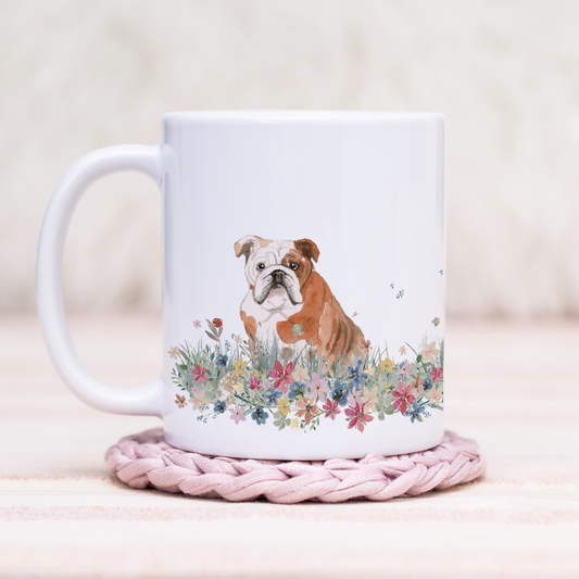 Bulldog Floral Wrap Mug