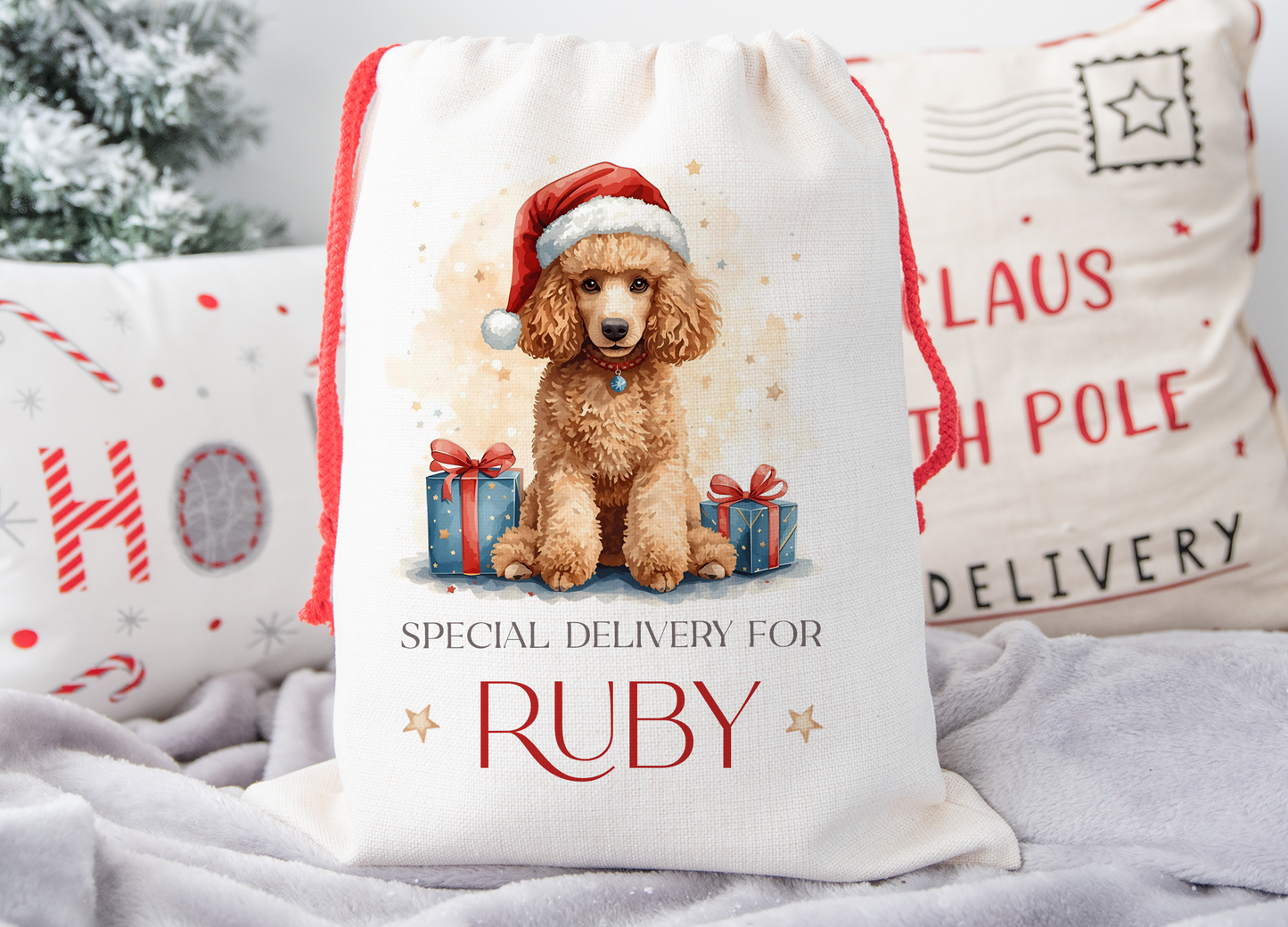Poodle Christmas Sack