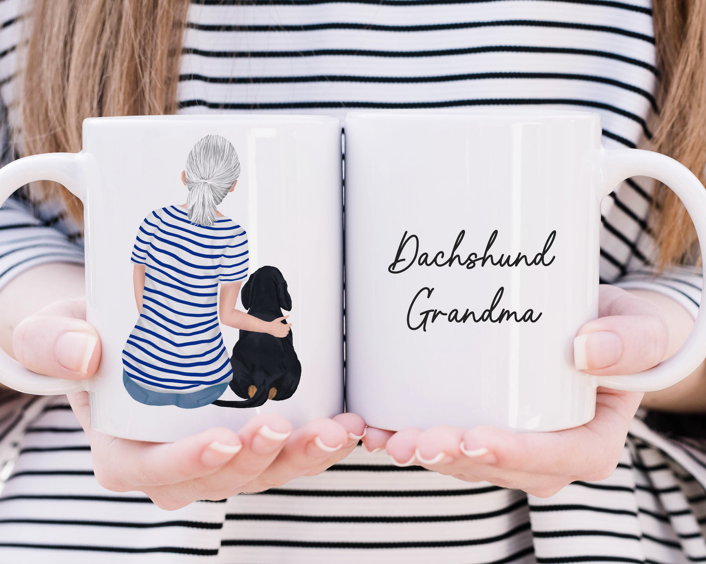 Customisable Lady & Dachshund Mug