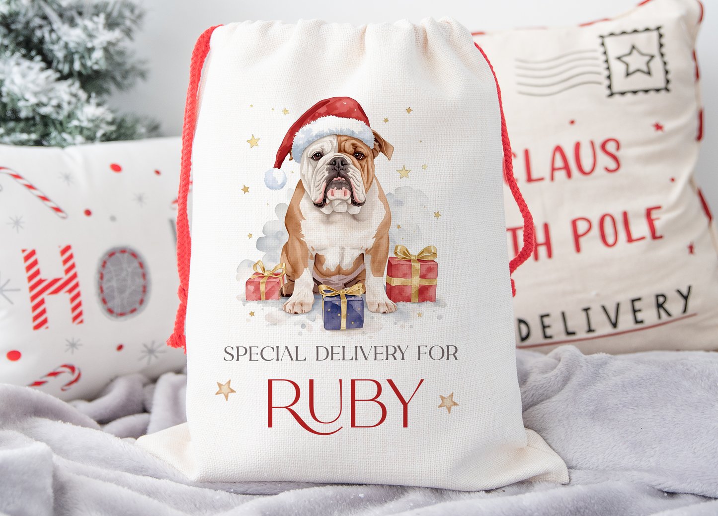 Bulldog Christmas Sack