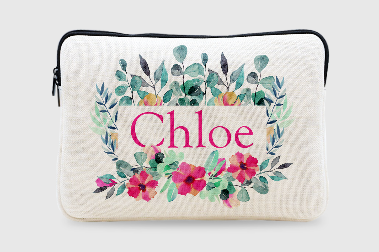 Floral Name Laptop Bag