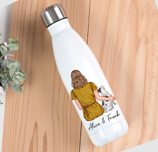 Customisable Lady & Dog Drinks Bottle
