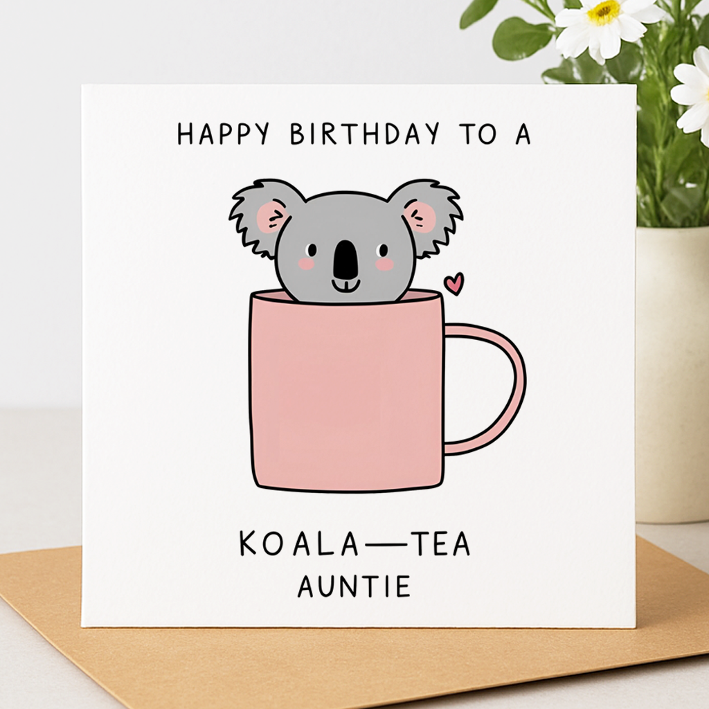 Koala-Tea Auntie Birthday Card