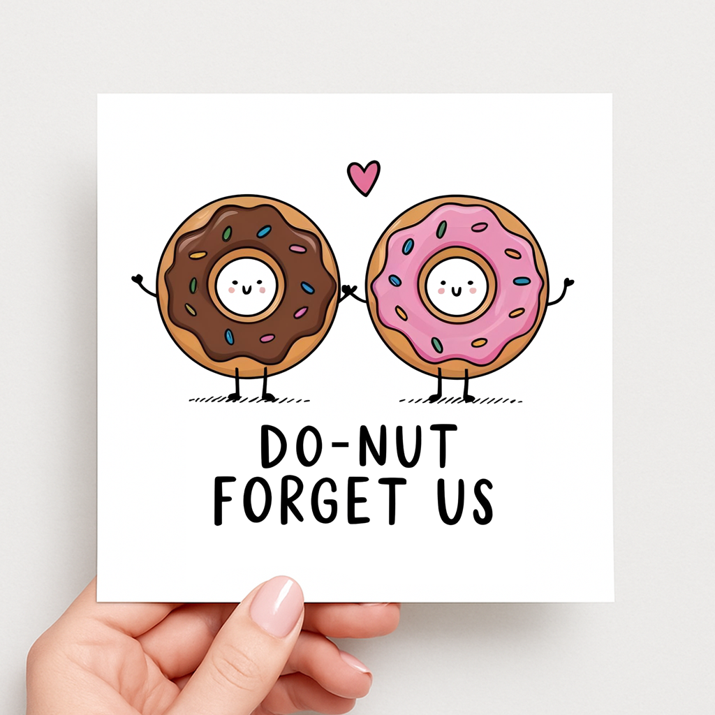 Donut Forget Us – Cute Leaving Card for Work or Friends