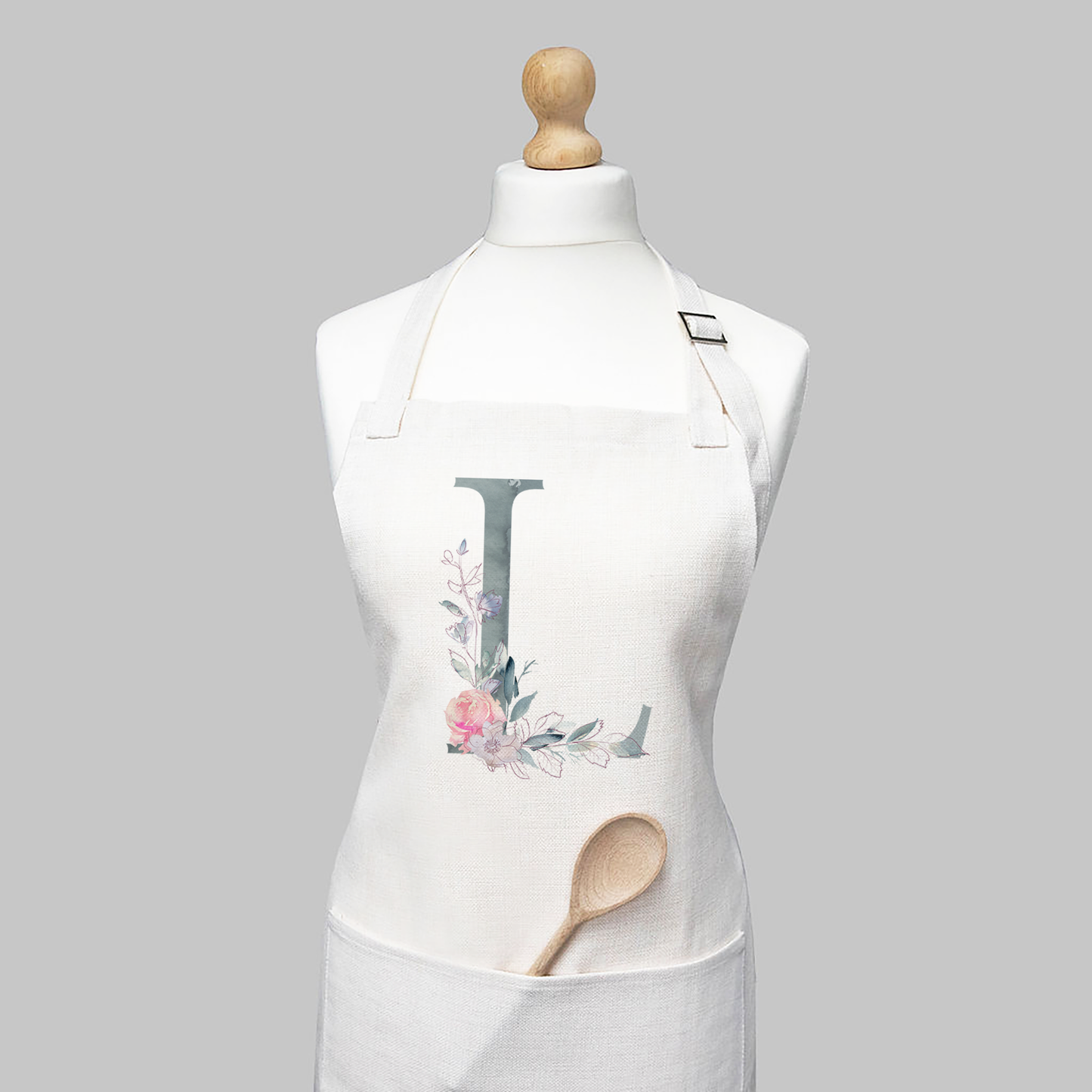 Floral Initial Apron