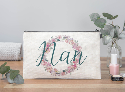 Floral Wreath Nan Makeup Bag