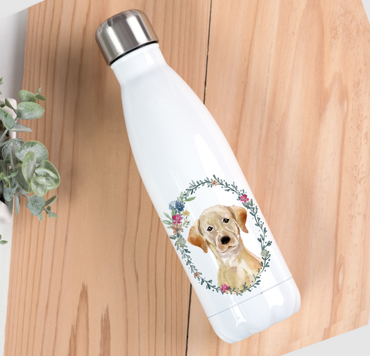 Floral Labrador Drinks Bottle
