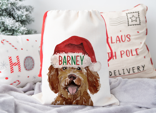 Personalised Labradoodle Christmas Sack