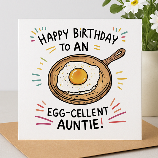Egg-cellent Auntie birthday card