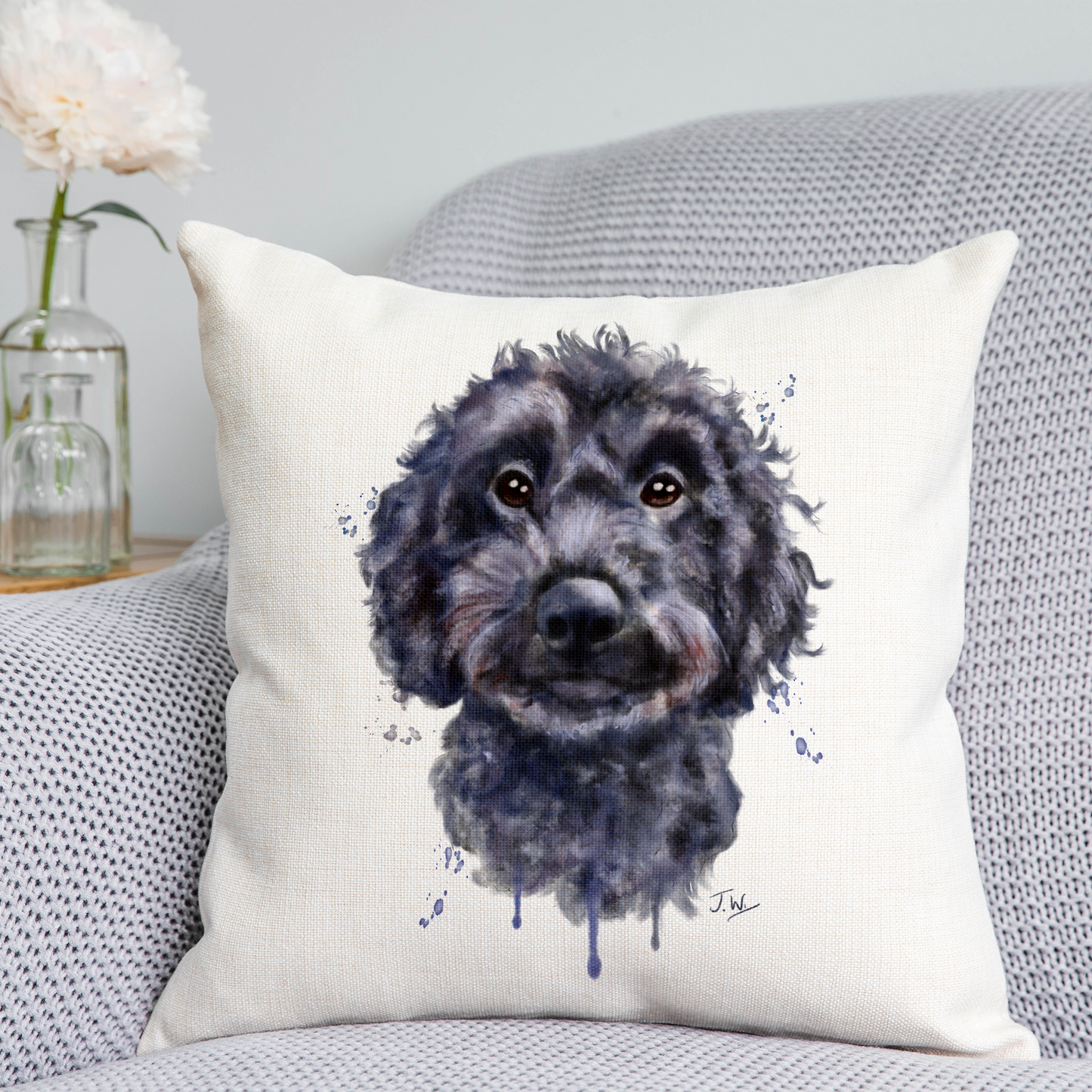 Black Cockapoo Cushion