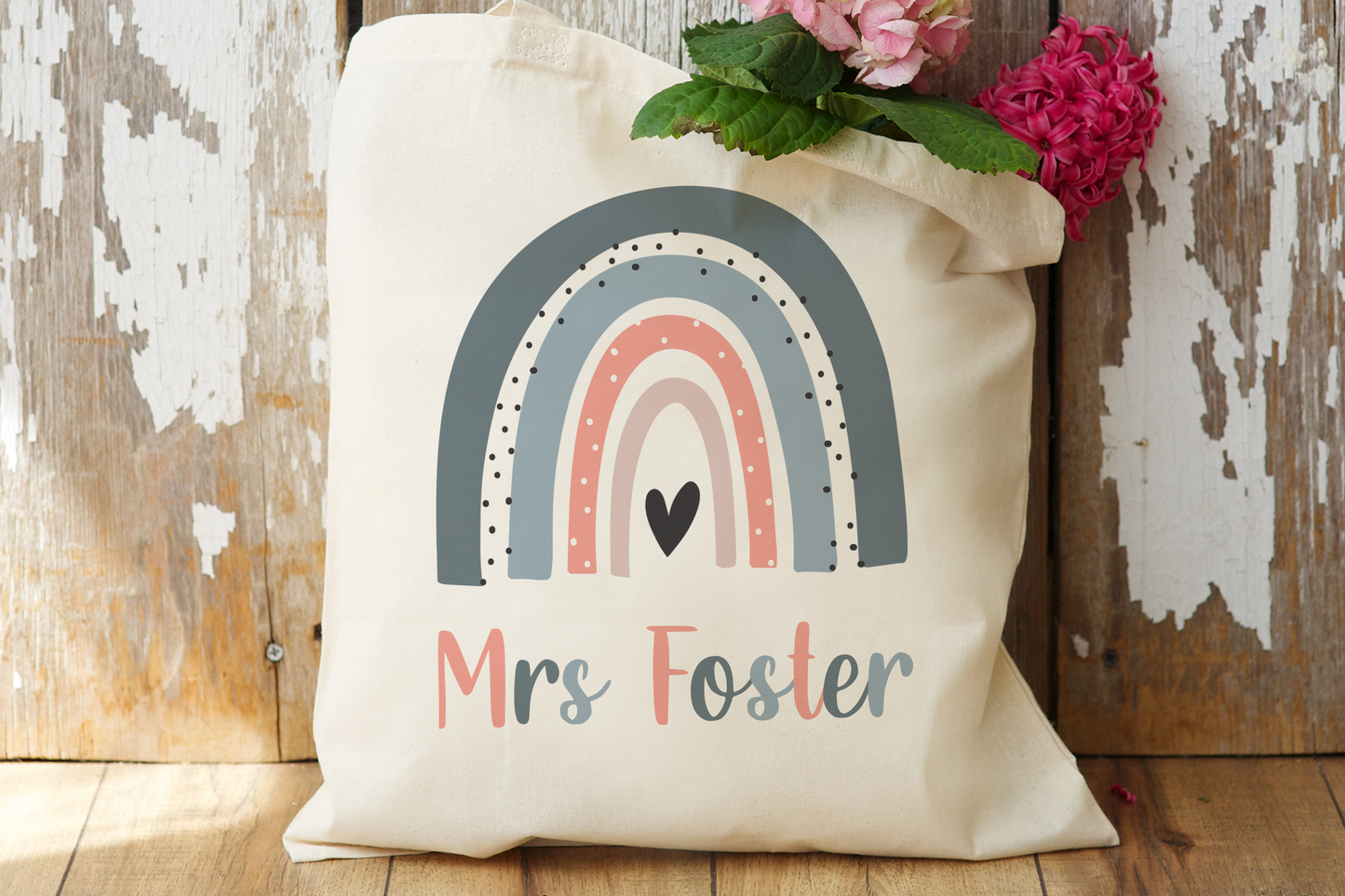 Rainbow Teacher Tote Bag