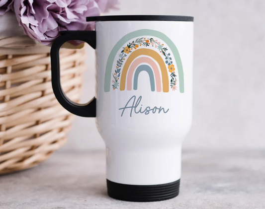 Personalised Rainbow Travel Mug