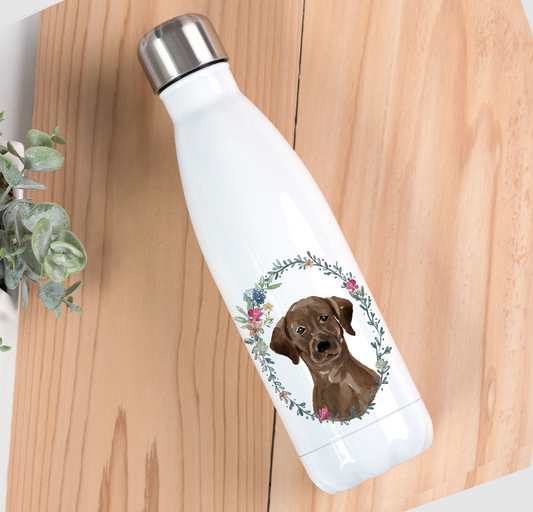Floral Labrador Drinks Bottle