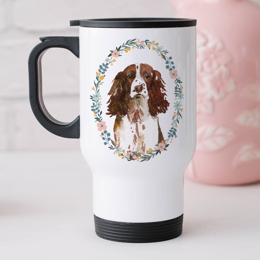 Floral Springer Spaniel Travel Mug