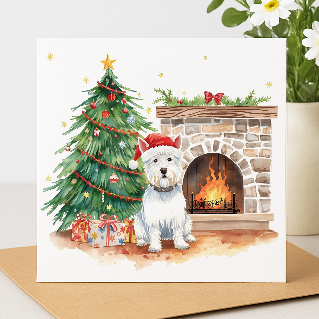 Westie Christmas Card