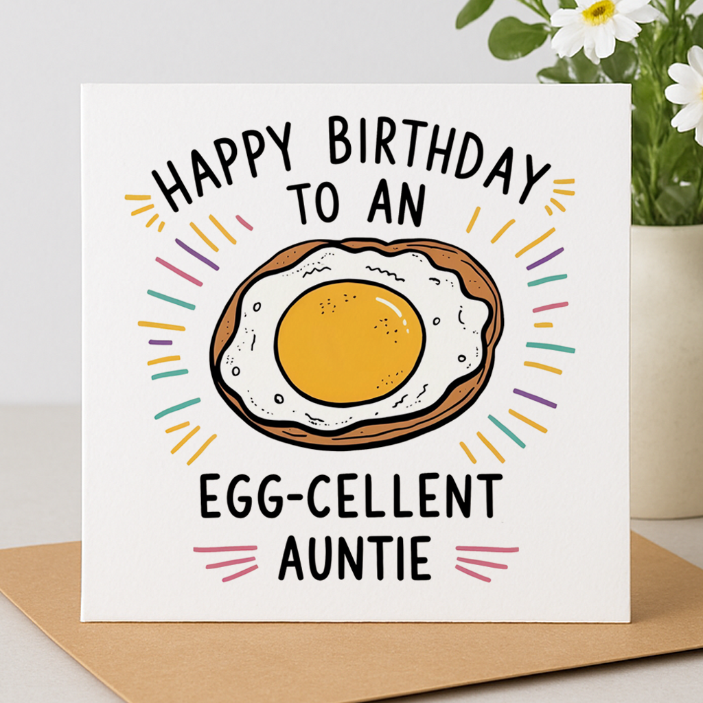Egg-cellent Auntie birthday card