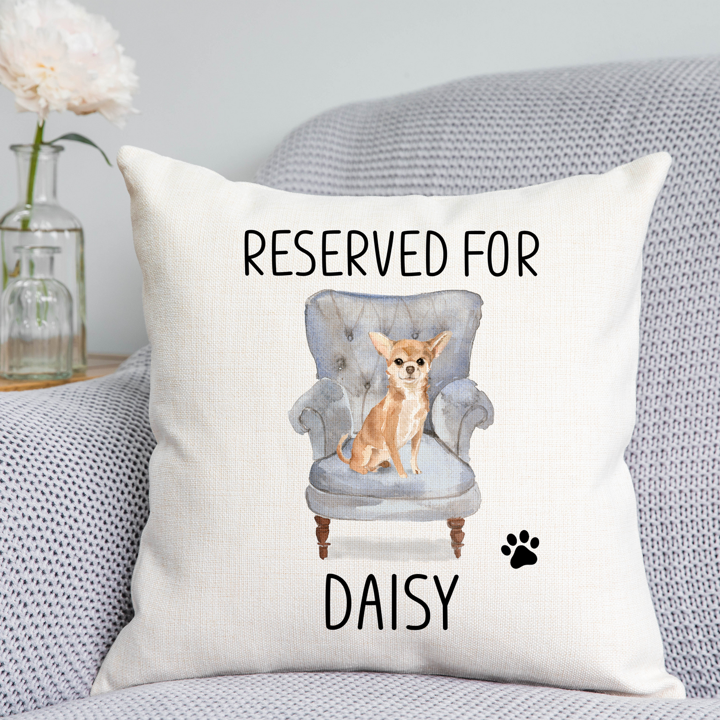 Chihuahua Reserved For Dog Cushion