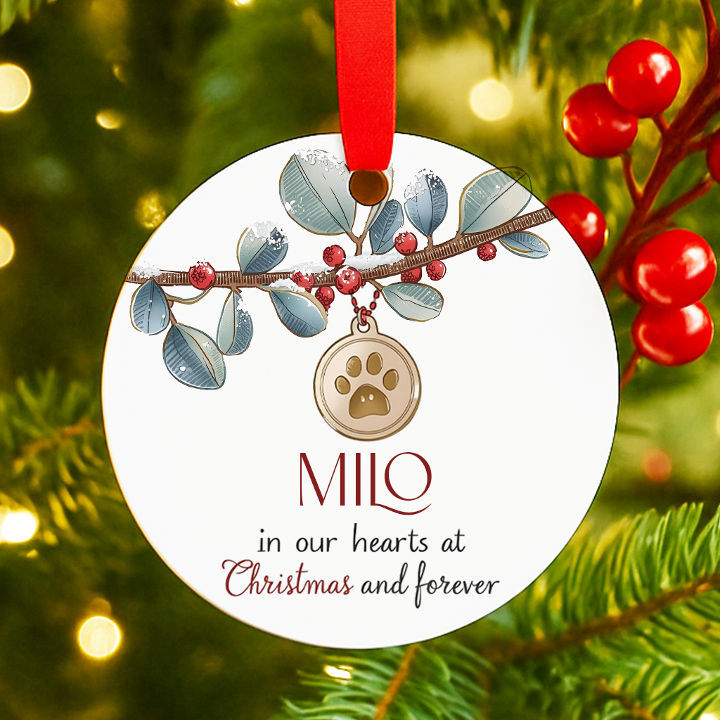 Dog Memorial Christmas Ornament