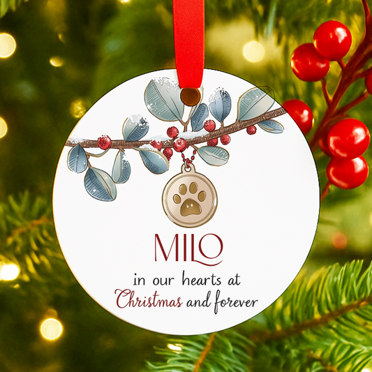 Dog Memorial Christmas Ornament