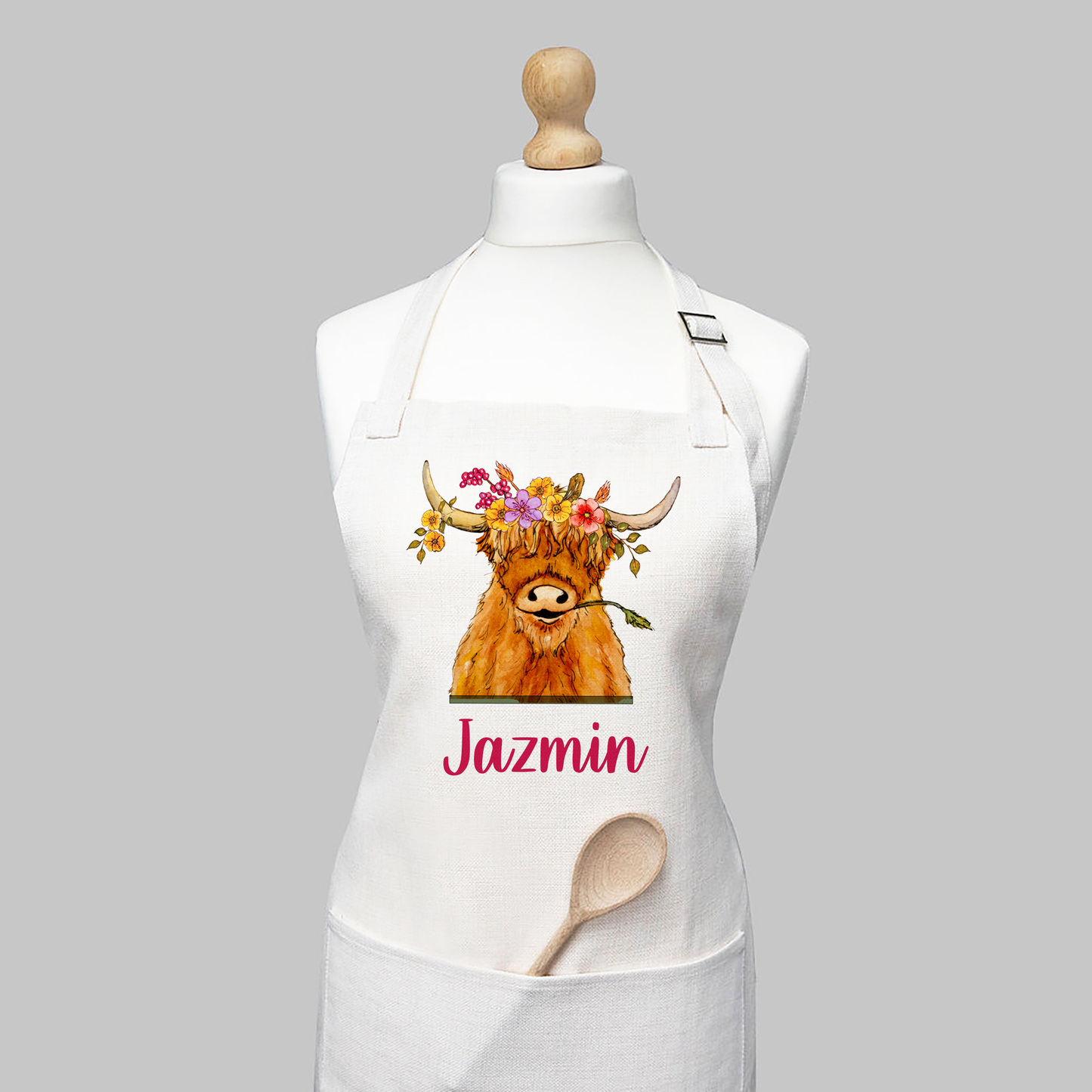 Highland Cow Name Apron