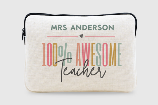 100% Awesome Teacher Laptop Bag