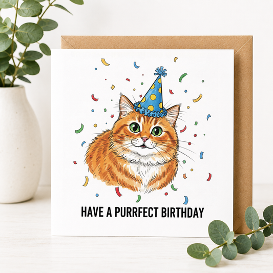 Cat Birthday Card – Have a Purrfect Birthday!