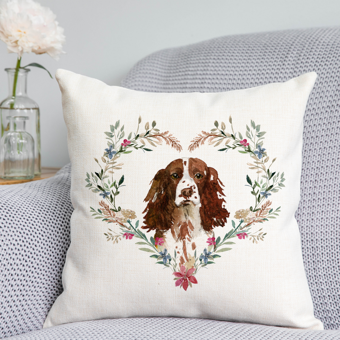 Floral Springer Spaniel Cushion