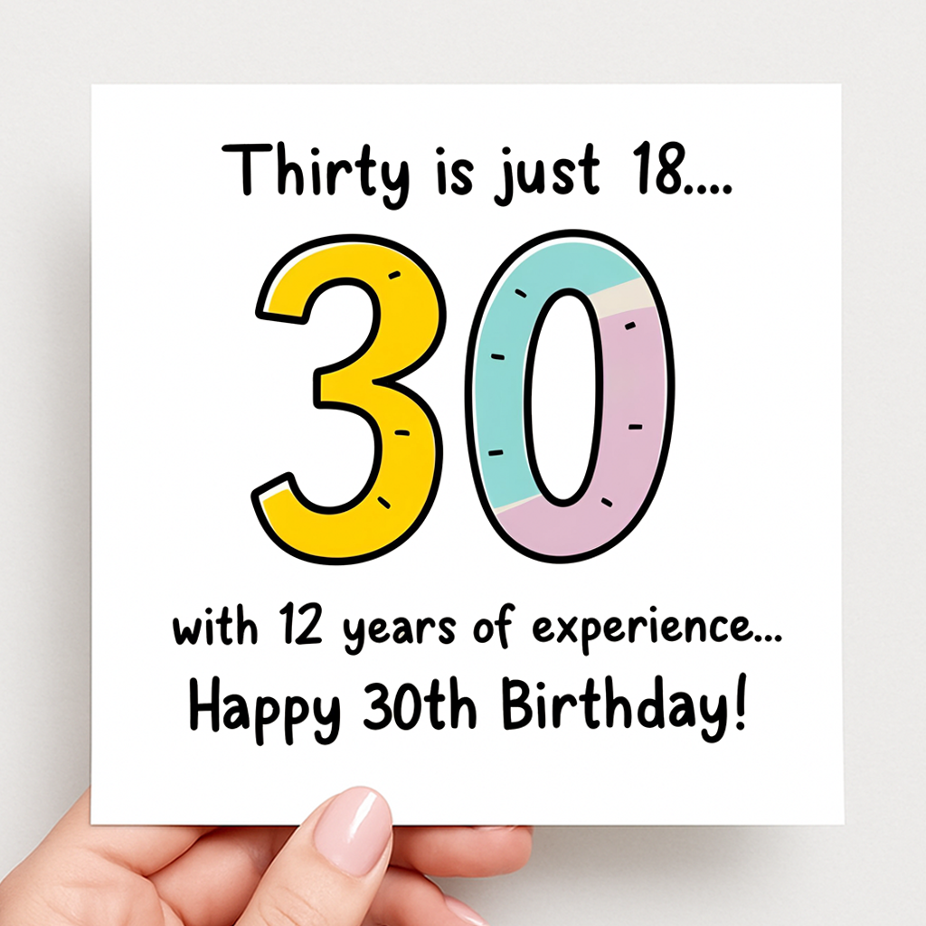 30 Is Just 18 Funny Card