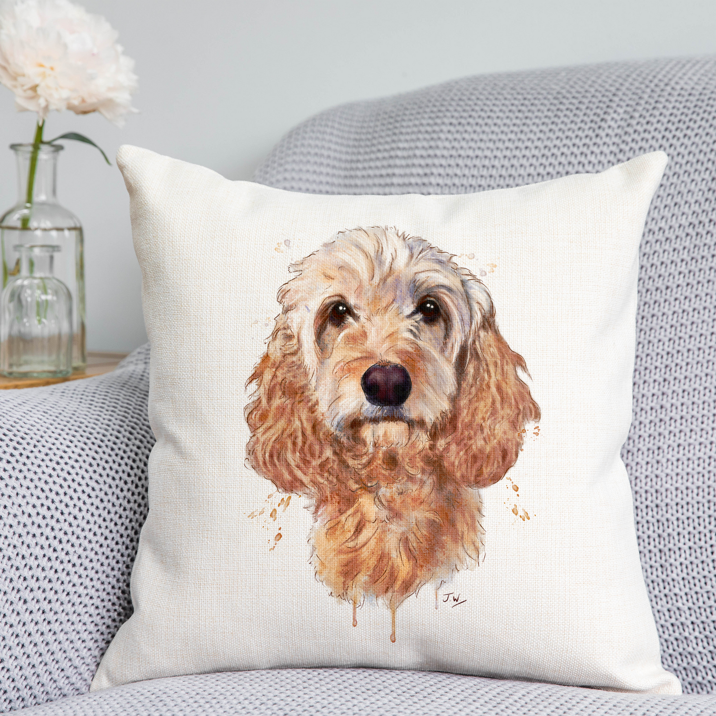 Cream Cockapoo Cushion