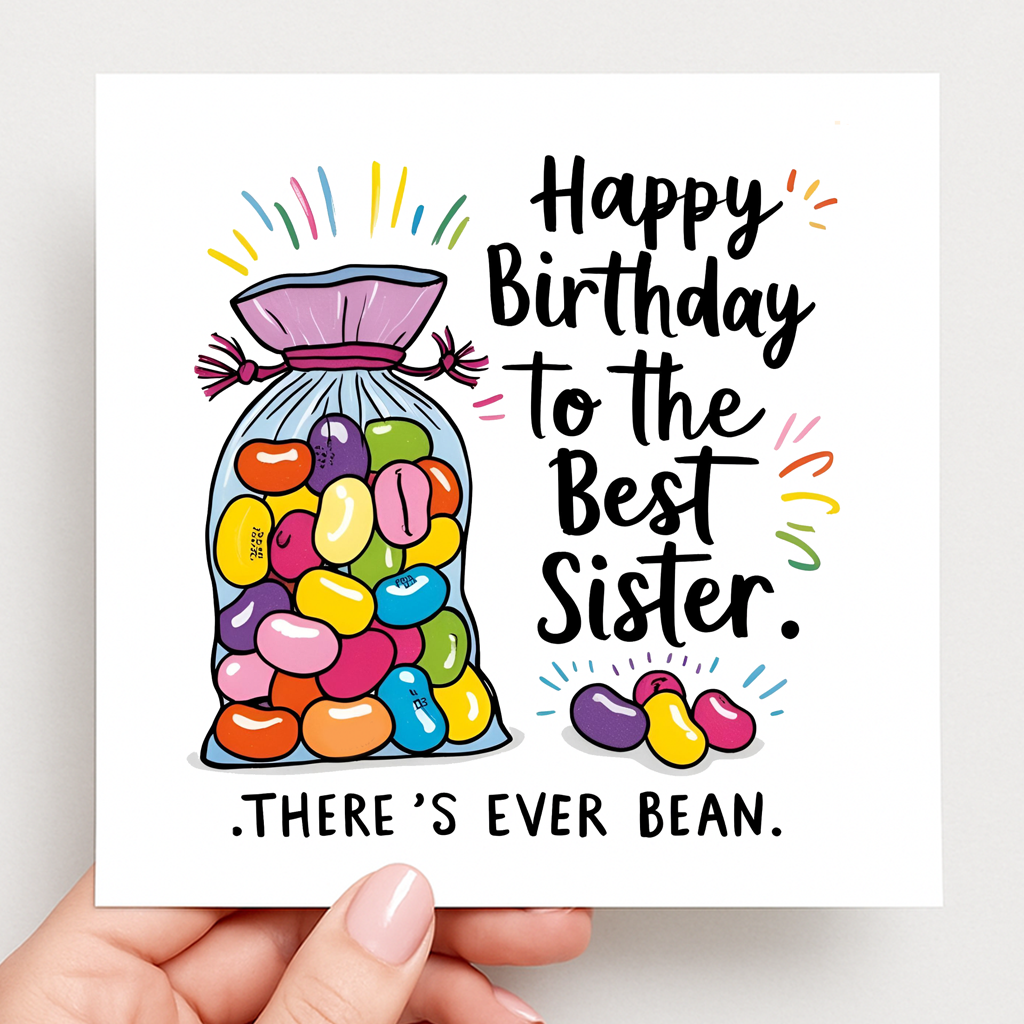 Best Sister Jelly Bean Birthday Card