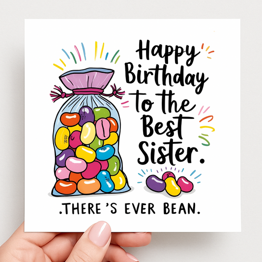 Best Sister Jelly Bean Birthday Card