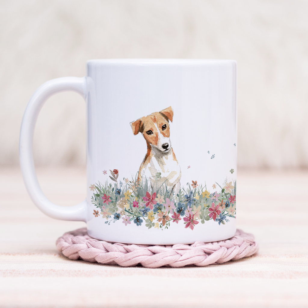 Jack Russell Floral Wrap Mug