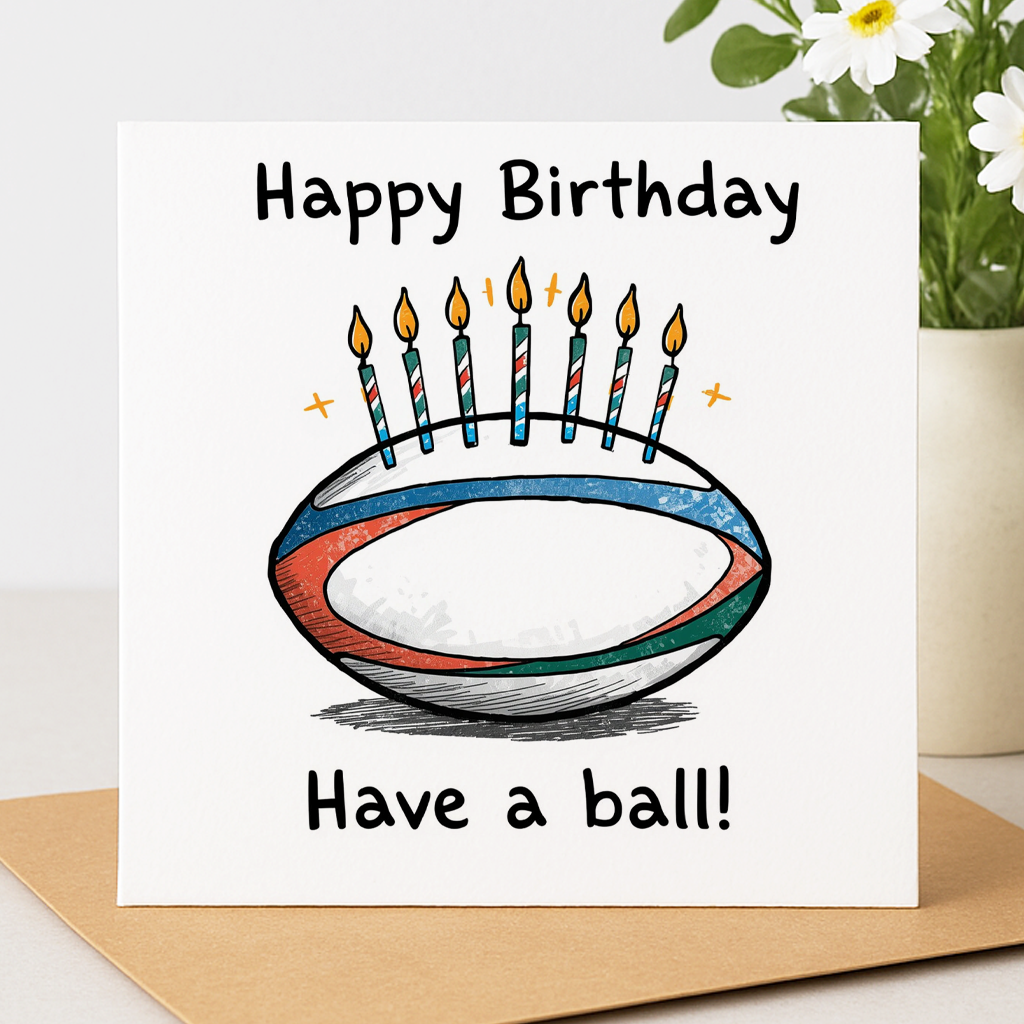 Rugby Birthday Card – Have a Ball!