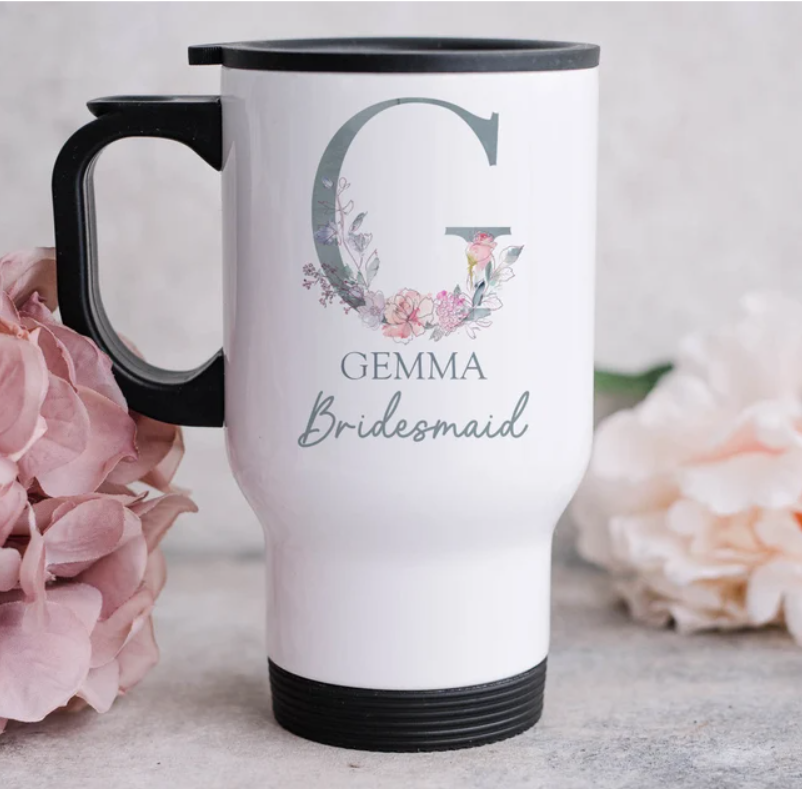 Floral Wedding Party Travel Mug