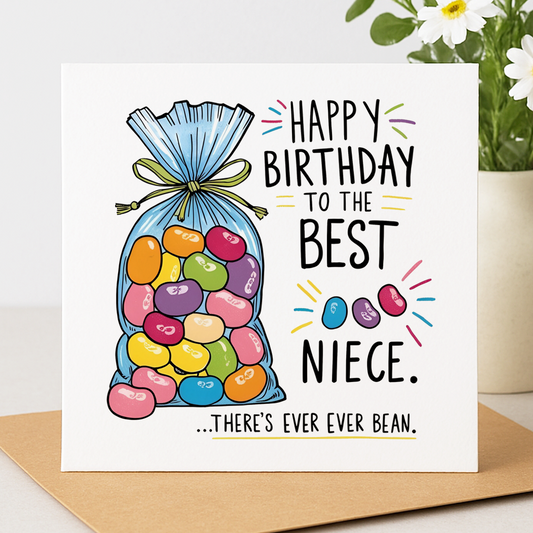“Best Niece Jelly Bean” Birthday Card: