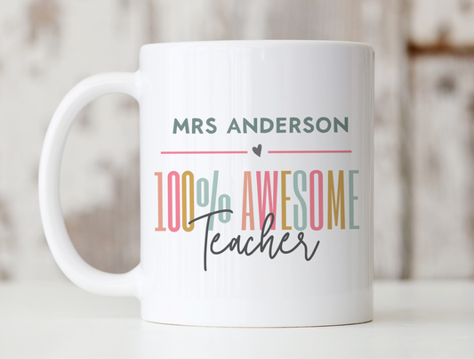 100% Awesome Teacher Mug