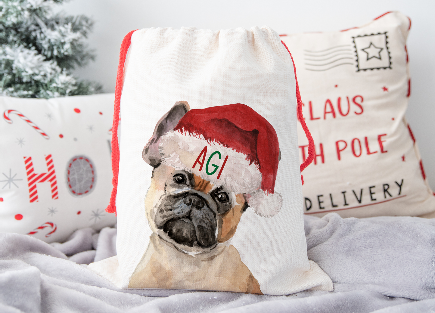 Personalised French Bulldog Christmas Sack
