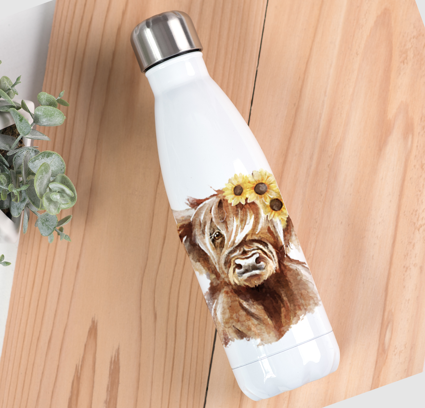 Sunflower Highland Cow Drinks Bottle