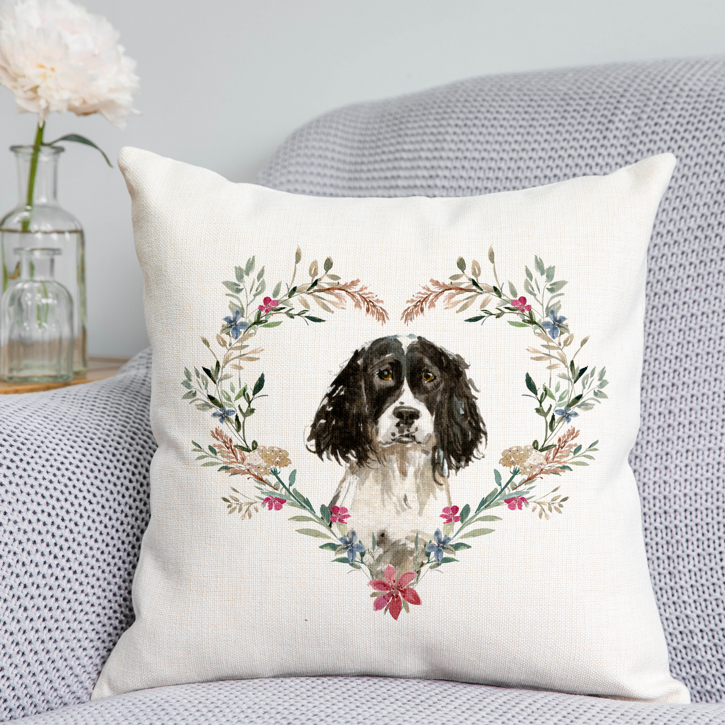 Floral Springer Spaniel Cushion