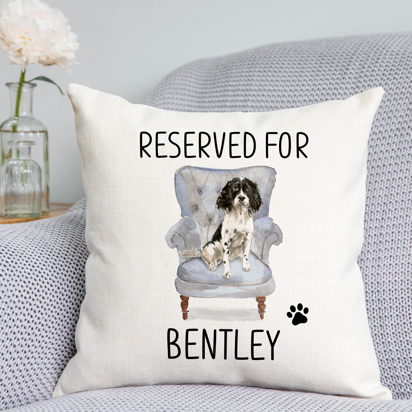 Springer Spaniel Reserved For Dog Cushion