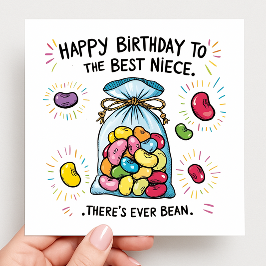 “Best Niece Jelly Bean” Birthday Card