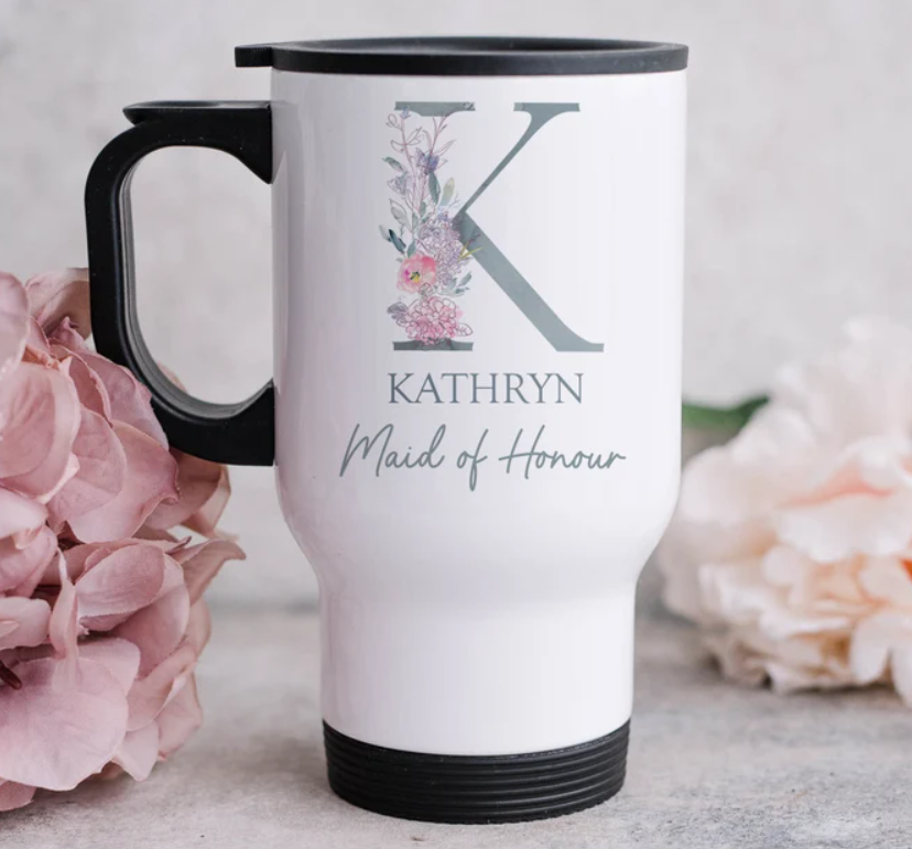 Floral Wedding Party Travel Mug