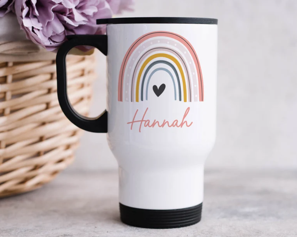 Personalised Rainbow Travel Mug