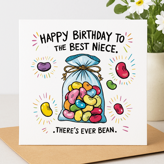 “Best Niece Jelly Bean” Birthday Card