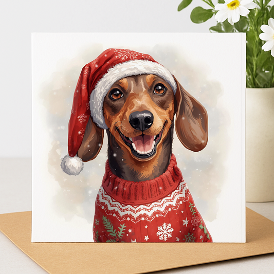 Dachshund Christmas Card