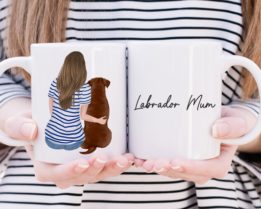 Customisable Lady & Labrador Mug