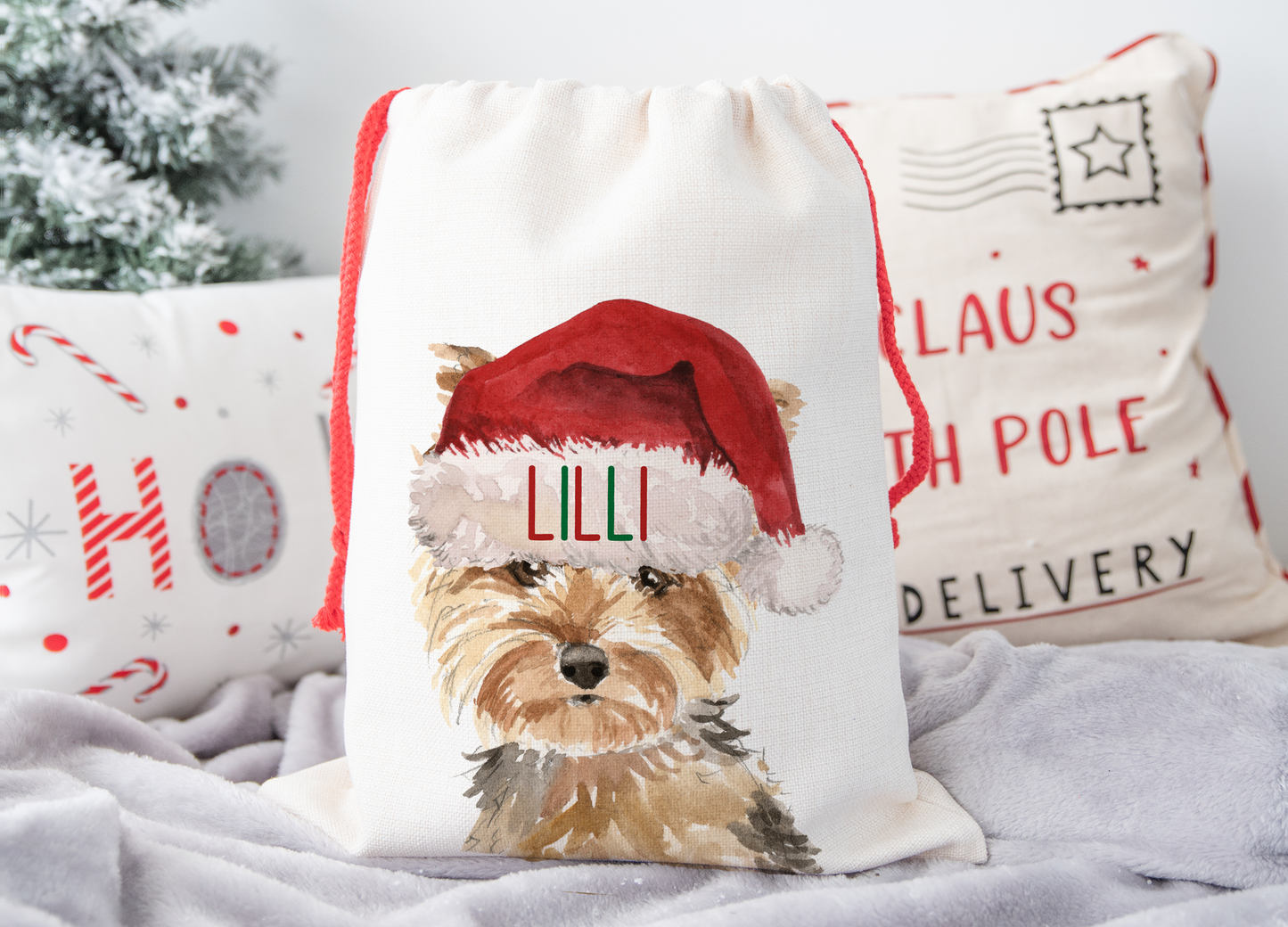 Personalised Yorkshire Terrier Christmas Sack