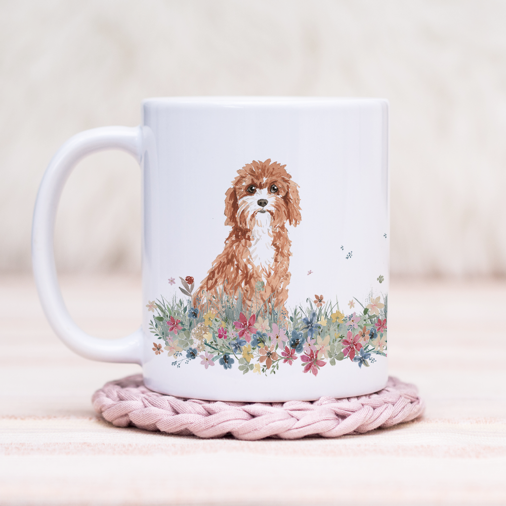 Cavapoo Floral Wrap Mug